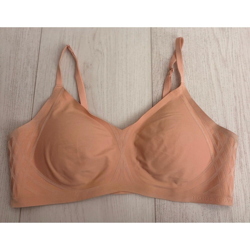 Honeylove Silhouette Bra Wirefree Sz L Blush Nude Color